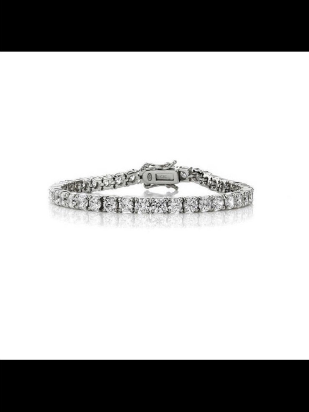 Classic White Diamond Tennis Bracelet - Silver